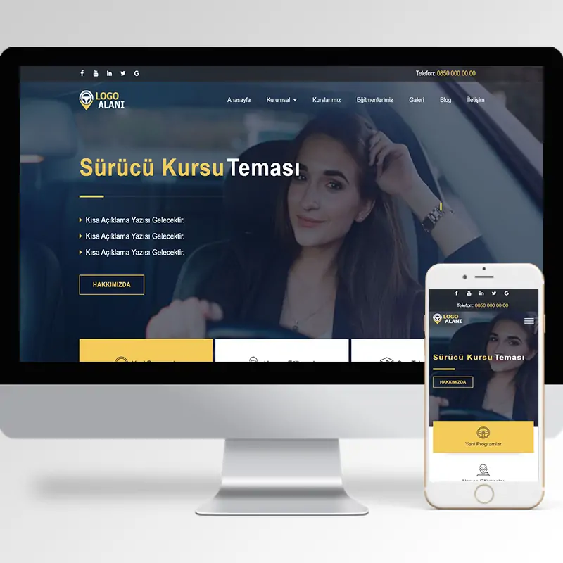 Sürücü Kursu Hazır Web Sitesi Yazılımı 3