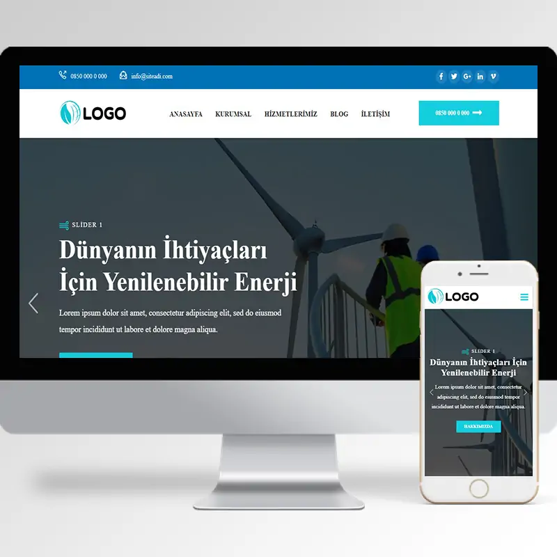 Ekolojik Enerji Şirketi Hazır Web Sitesi Yazılımı 4
