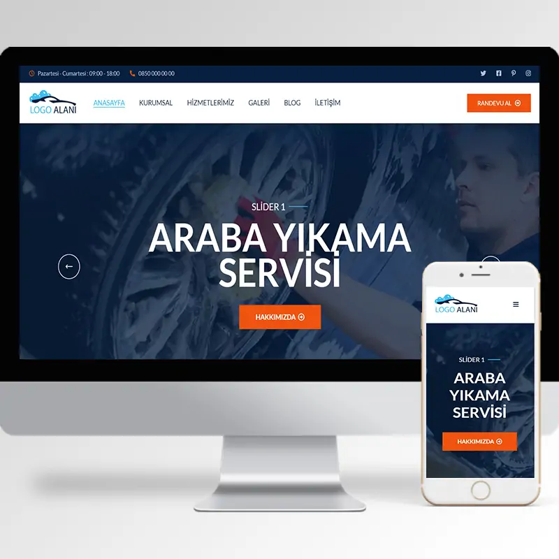 Araba Yıkama Servisi Hazır Web Sitesi Yazılımı 2