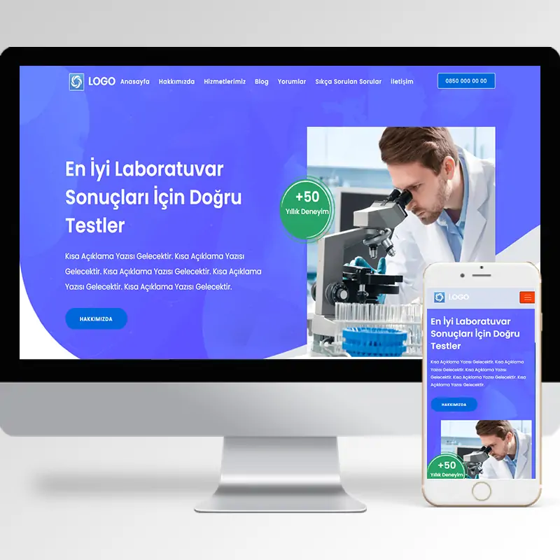 Bilim Ve Laboratuvar Hazır Web Sitesi Yazılımı