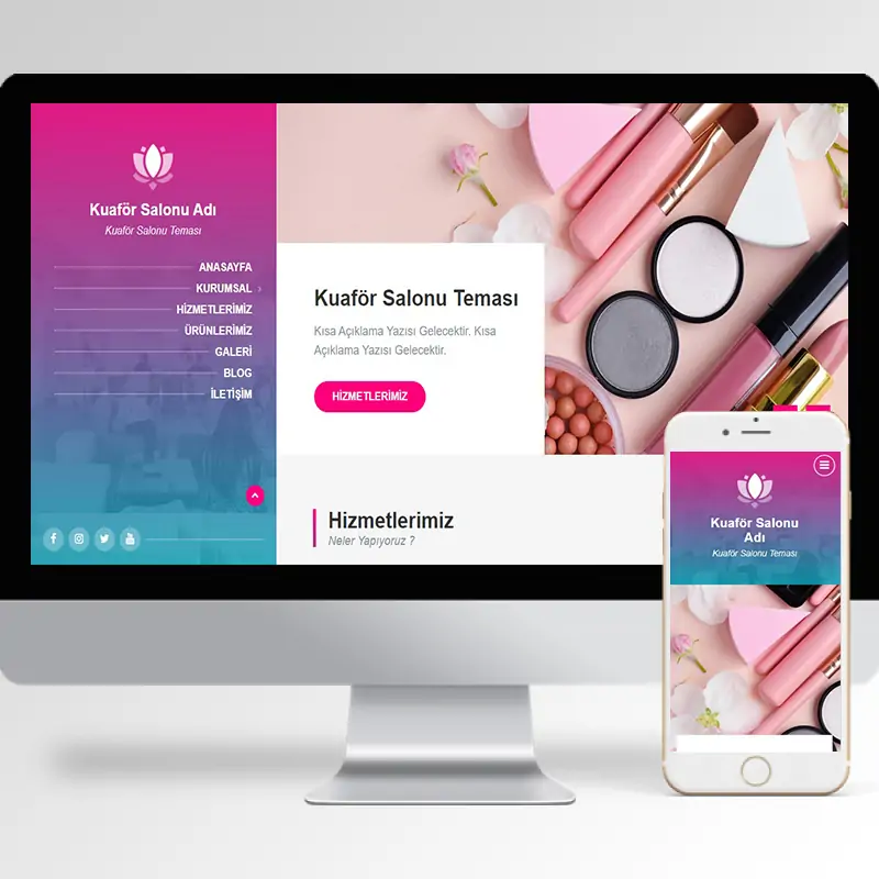 Kuaför & Güzellik Merkezi Hazır Web Sitesi Yazılımı 3
