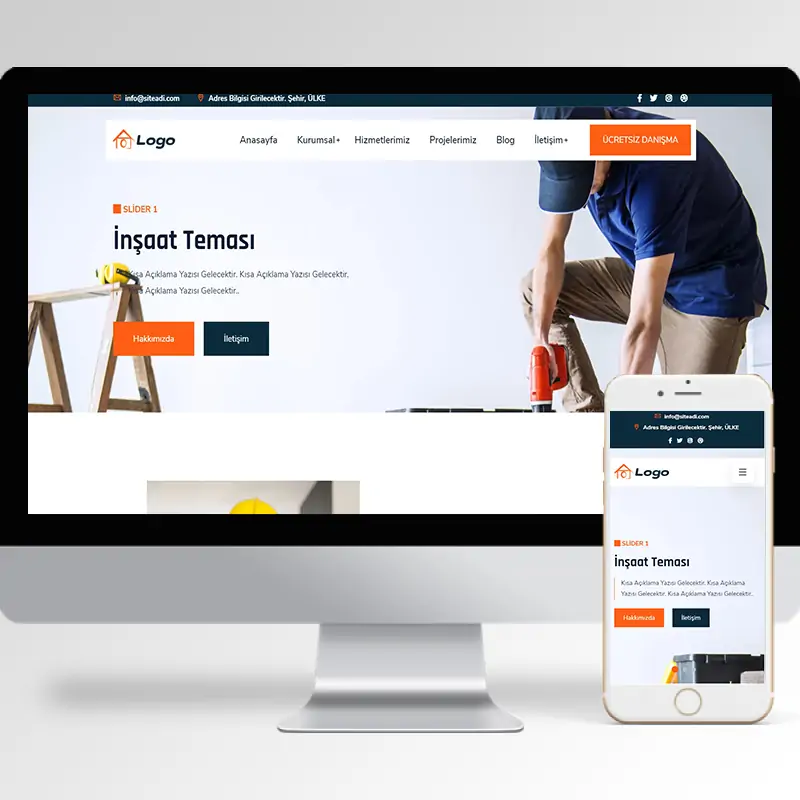 İnşaat Şirketi Hazır Web Sitesi Yazılımı 11