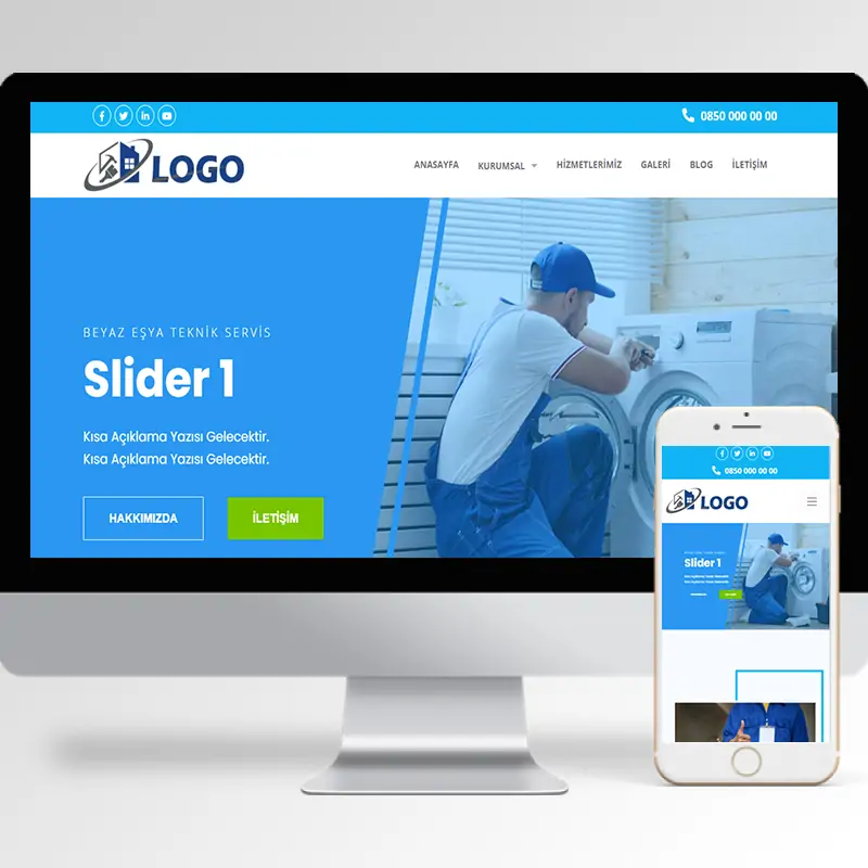Beyaz Eşya Servisi Hazır Web Sitesi Yazılımı